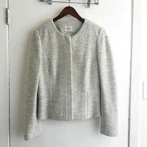 LOFT Women’s Tweed Dress Jacket Size 10 - Classic Gray Open-Front Blazer